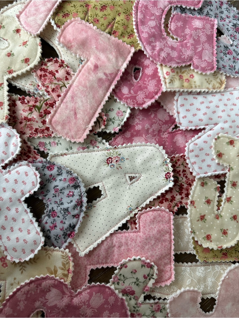 Handmade fabric letters